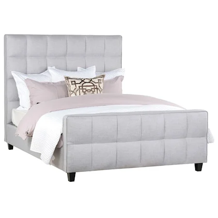 Eastern King Panel Bed with Fabric Upholstered Wood Frame